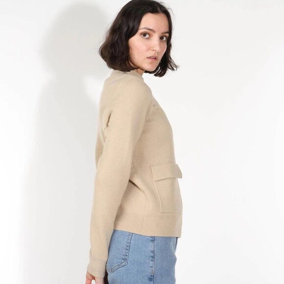 New MOSS Copenhagen IDRINA ELLEVEN ZIP CARDIGAN WHITE PEPPER MEL - Picture 4 of 6